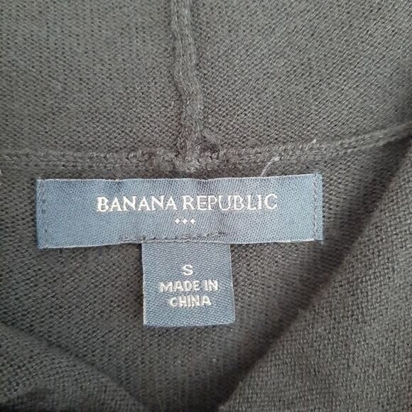 BANANA REPUBLIC Soft Cowl T-Neck Tank Top Fine Knit Black Sz S - Picture 8 of 9